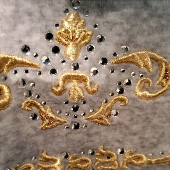 Retro Y2K/2000's  Juicy Couture Bling Bling Crystal Studded Velour Hoodie - Picture 6 of 14